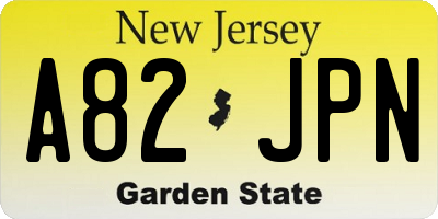 NJ license plate A82JPN
