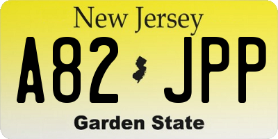 NJ license plate A82JPP