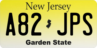 NJ license plate A82JPS