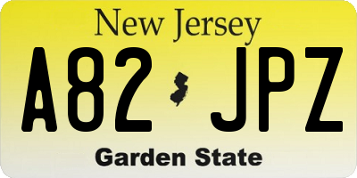 NJ license plate A82JPZ