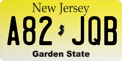 NJ license plate A82JQB