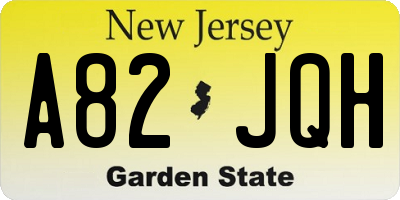 NJ license plate A82JQH