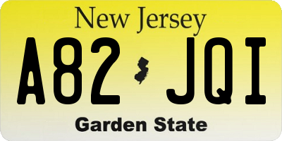 NJ license plate A82JQI