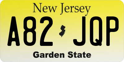 NJ license plate A82JQP