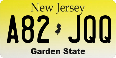 NJ license plate A82JQQ