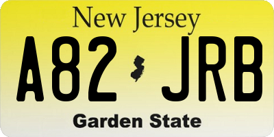 NJ license plate A82JRB