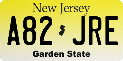 NJ license plate A82JRE