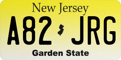 NJ license plate A82JRG