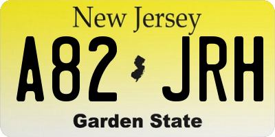 NJ license plate A82JRH