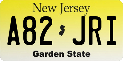 NJ license plate A82JRI