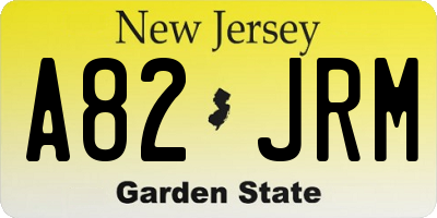 NJ license plate A82JRM