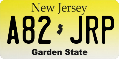 NJ license plate A82JRP