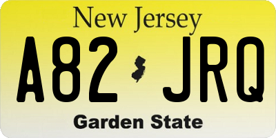 NJ license plate A82JRQ