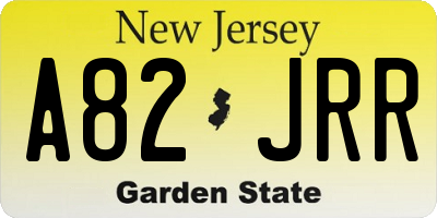 NJ license plate A82JRR