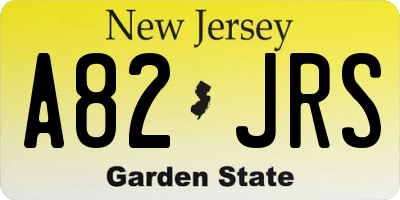 NJ license plate A82JRS