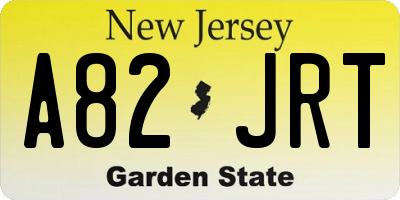 NJ license plate A82JRT