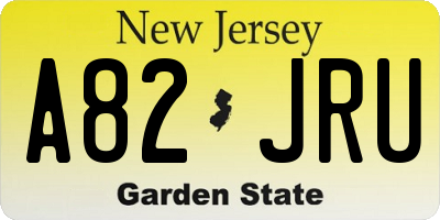 NJ license plate A82JRU