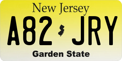 NJ license plate A82JRY
