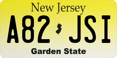NJ license plate A82JSI