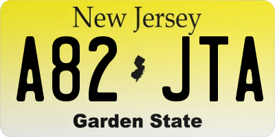 NJ license plate A82JTA