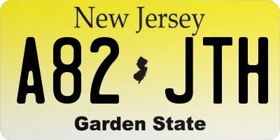 NJ license plate A82JTH