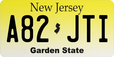 NJ license plate A82JTI