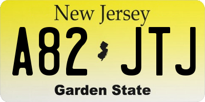 NJ license plate A82JTJ