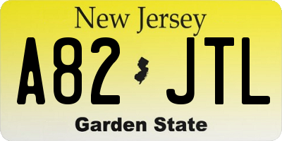 NJ license plate A82JTL