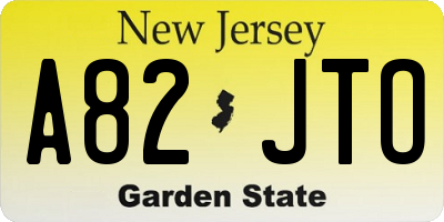 NJ license plate A82JTO