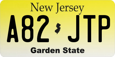 NJ license plate A82JTP