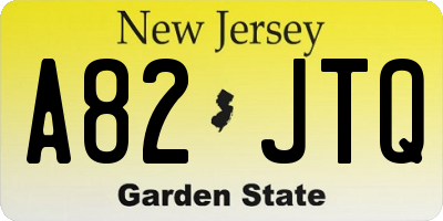 NJ license plate A82JTQ