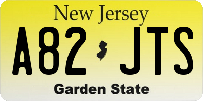 NJ license plate A82JTS