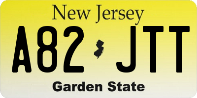 NJ license plate A82JTT