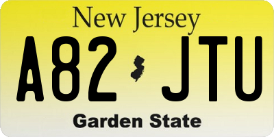 NJ license plate A82JTU