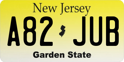 NJ license plate A82JUB