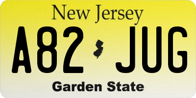 NJ license plate A82JUG
