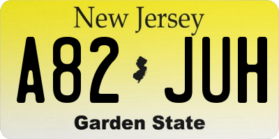 NJ license plate A82JUH