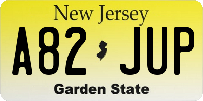 NJ license plate A82JUP