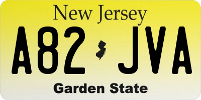 NJ license plate A82JVA