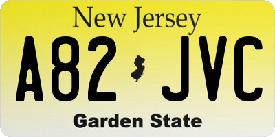 NJ license plate A82JVC