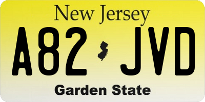 NJ license plate A82JVD