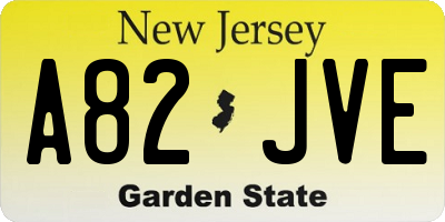 NJ license plate A82JVE