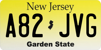 NJ license plate A82JVG