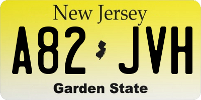 NJ license plate A82JVH