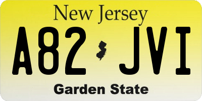 NJ license plate A82JVI