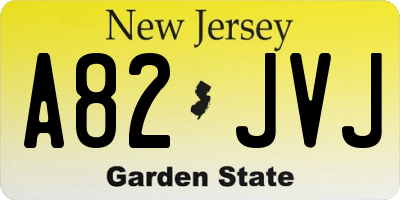 NJ license plate A82JVJ