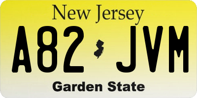 NJ license plate A82JVM