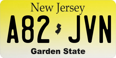 NJ license plate A82JVN