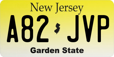 NJ license plate A82JVP
