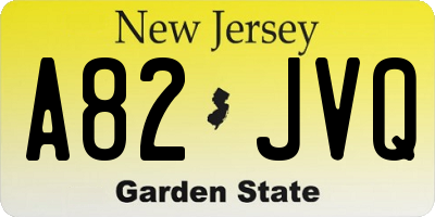 NJ license plate A82JVQ